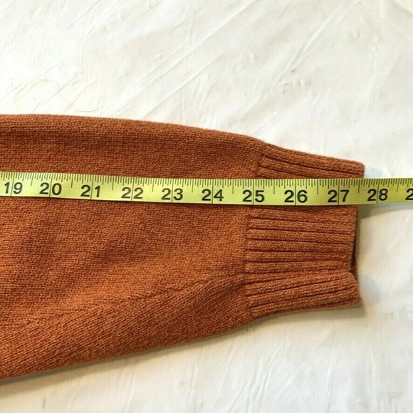 Tommy Hilfiger Sweater Chunky Knit Crew Neck Raglan Flag Cotton Heather Orange L - Picture 12 of 12